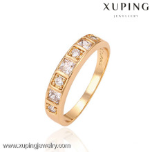 13414 Xuping Modeschmuck China Großhandel 18K Gold Ring Designs Luxus Glas Ringe Charm Schmuck für Frauen